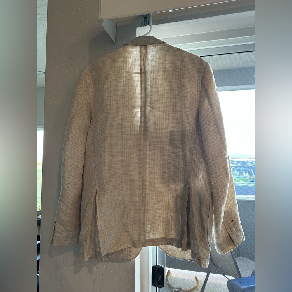 40r Jkt New York Beiger Checker Pattern Blazer - image 2